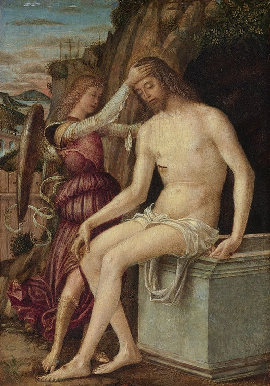 The Resurrected Christ with an Angel, vintage artwork by Gian Francesco de Maineri, A3 (16x12") Poster Print