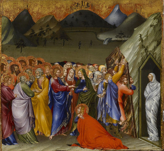 The Resurrection of Lazarus, vintage artwork by Giovanni di Paolo, A3 (16x12") Poster Print