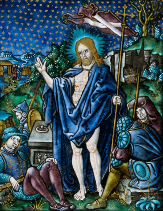 The Resurrection (plaque), vintage artwork by Pierre Reymond, A3 (16x12") Poster Print