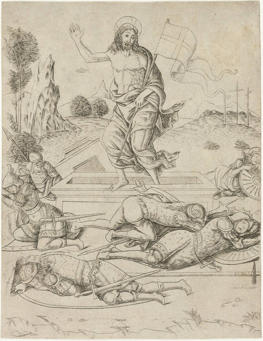 The Resurrection, plate eleven from the Life of the Virgin and Christ by  Attributed to Francesco Rosselli, 23x16"( A2 size) Poster Print