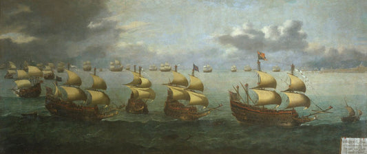 The Return of Prince Charles from Spain, 5 October 1623, vintage artwork by Hendrick Vroom, A3 (16x12") Poster Print