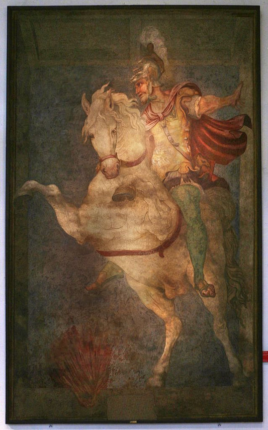 The Sacrifice of Marco Curzio, vintage artwork by Giulio Campi, A3 (16x12") Poster Print