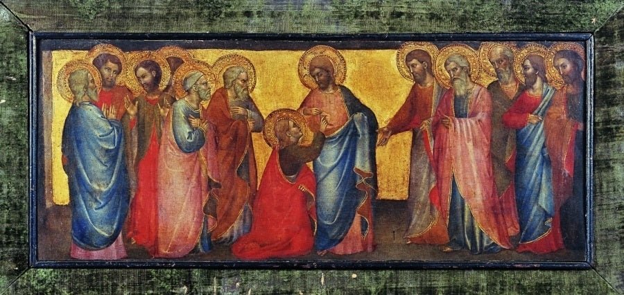 The Scepticism of Saint Thomas, vintage artwork by Giovanni da Milano, A3 (16x12") Poster Print