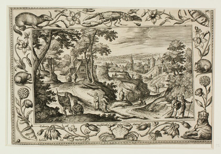 The Sending Out of the Apostles, from Landscapes with Old and New Testament Scenes and Hunting Scenes by  Adriaen Collaert (Flemish, c. 1560–1618) , 23x16"( A2 size) Poster Print