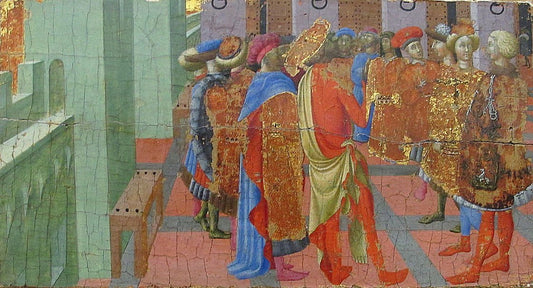 The Sermon of Saint Bartholomew, vintage artwork by Pietro di Giovanni d'Ambrogio, A3 (16x12") Poster Print