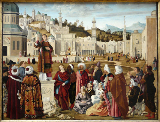 The Sermon of Saint Stephen in Jerusalem, vintage artwork by Vittore Carpaccio, A3 (16x12") Poster Print
