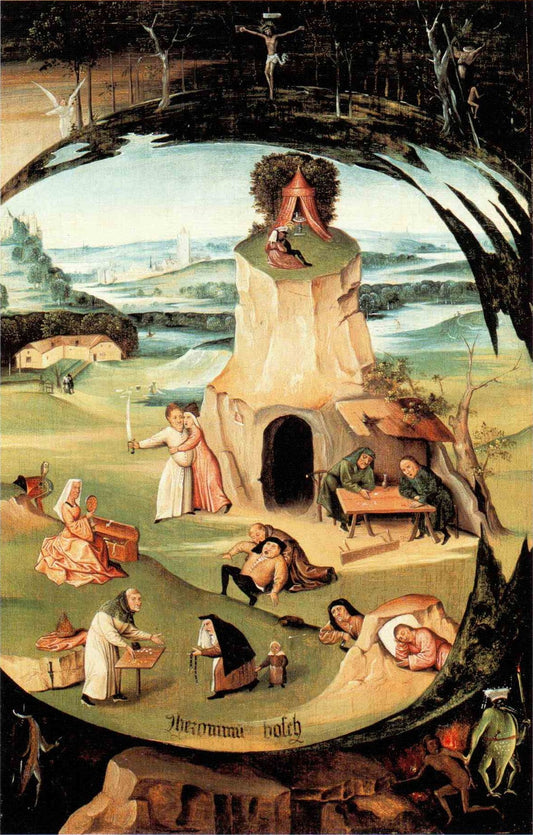 The seven major sins, vintage artwork by Jheronimus Bosch, A3 (16x12") Poster Print