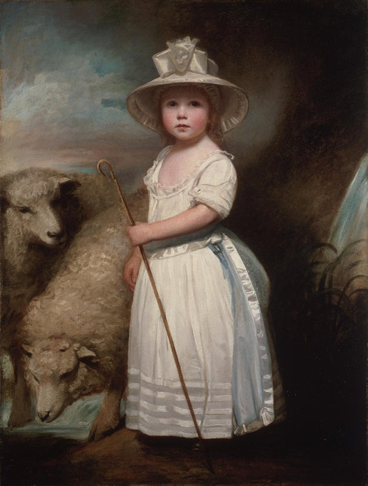The Shepherd Girl by Sir George Romney, vintage art, modern poster print