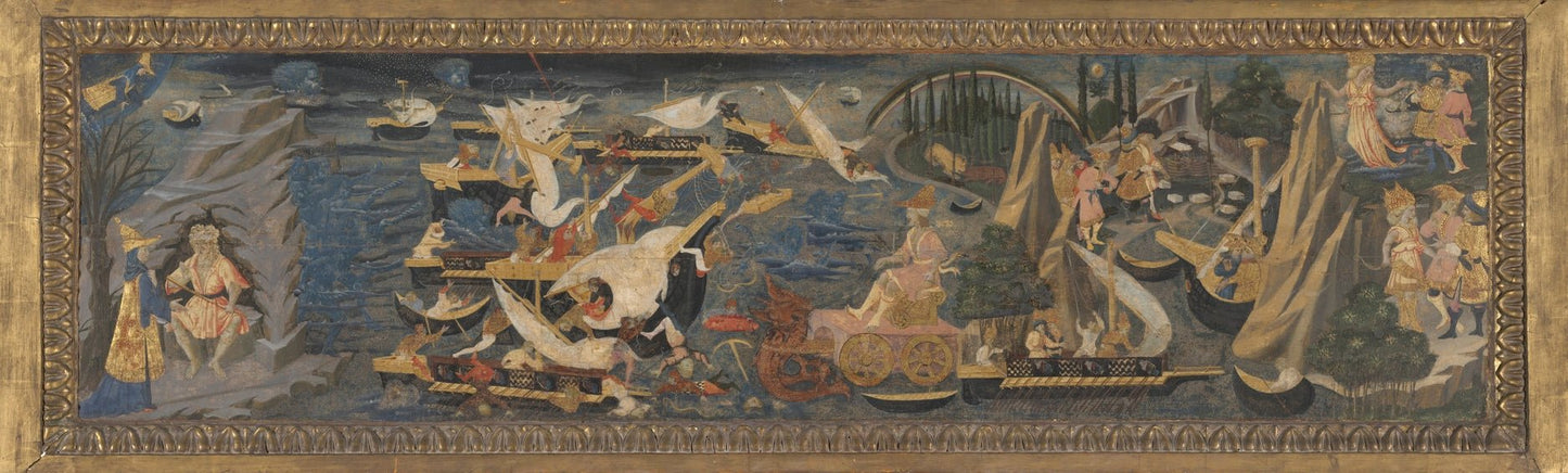 The Shipwreck of Aeneas, vintage artwork by Apollonio di Giovanni di Tommaso, A3 (16x12") Poster Print