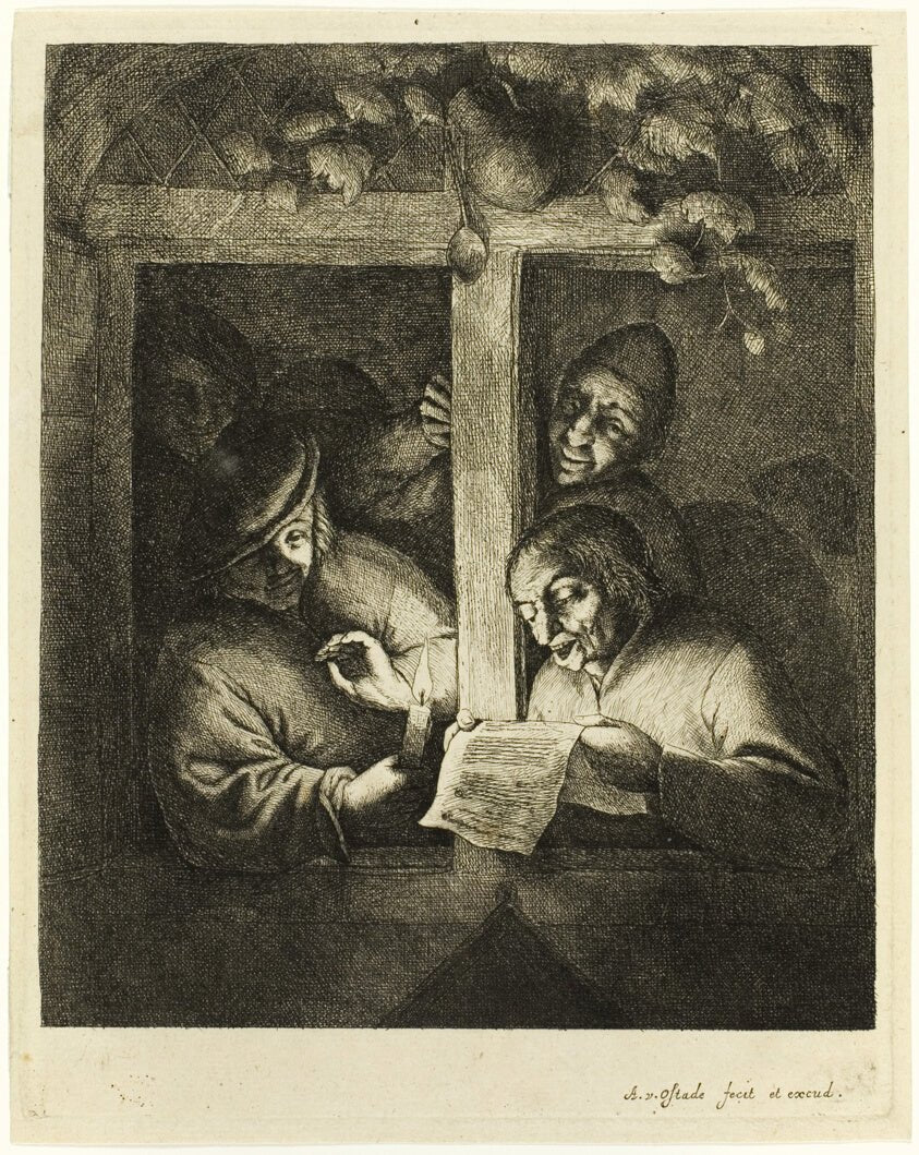 The Singers by  Adriaen van Ostade, 23x16"( A2 size ) Poster Print