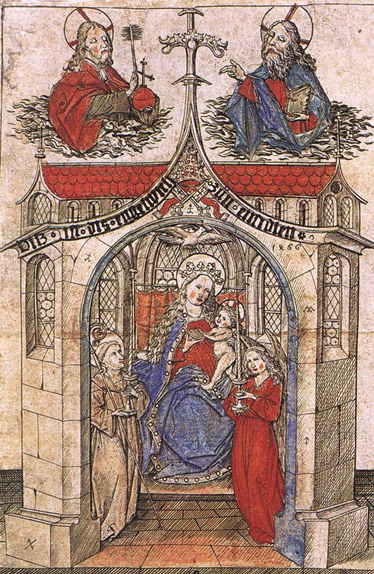 The Small Virgin of Einsiedeln, vintage artwork by Master E.S., A3 (16x12") Poster Print