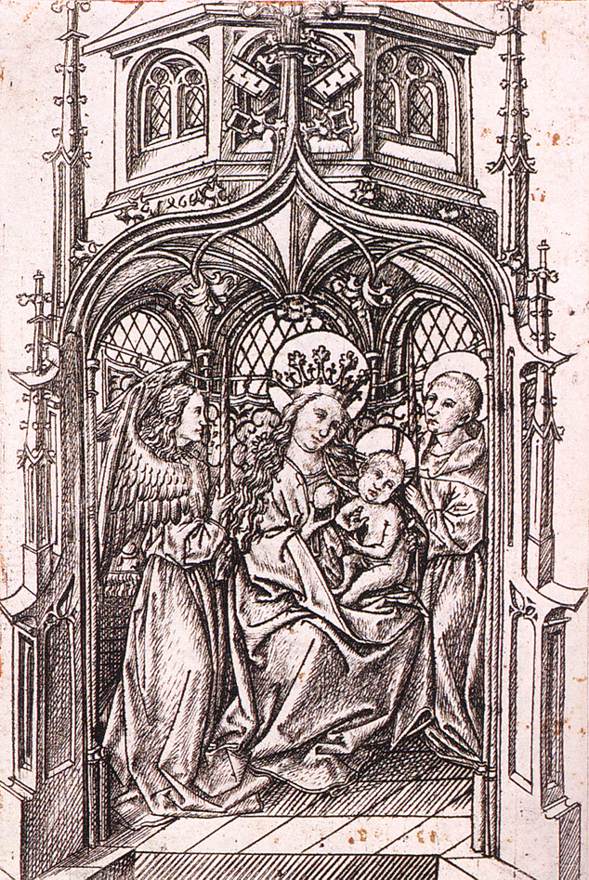 The Smallest Virgin of Einsiedeln, vintage artwork by Master E.S., A3 (16x12") Poster Print