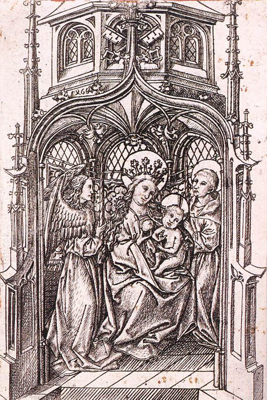 The Smallest Virgin of Einsiedeln, vintage artwork by Master E.S., A3 (16x12") Poster Print