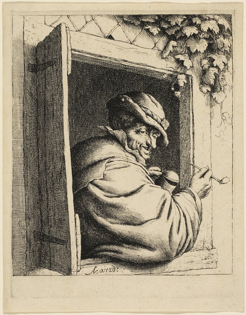 The Smoker at the Window by  Adriaen van Ostade, 23x16"( A2 size) Poster Print