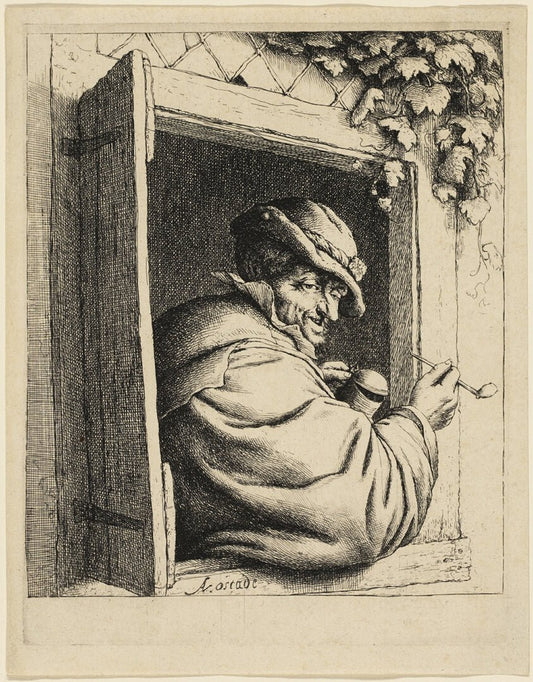 The Smoker at the Window by  Adriaen van Ostade, 23x16"( A2 size) Poster Print
