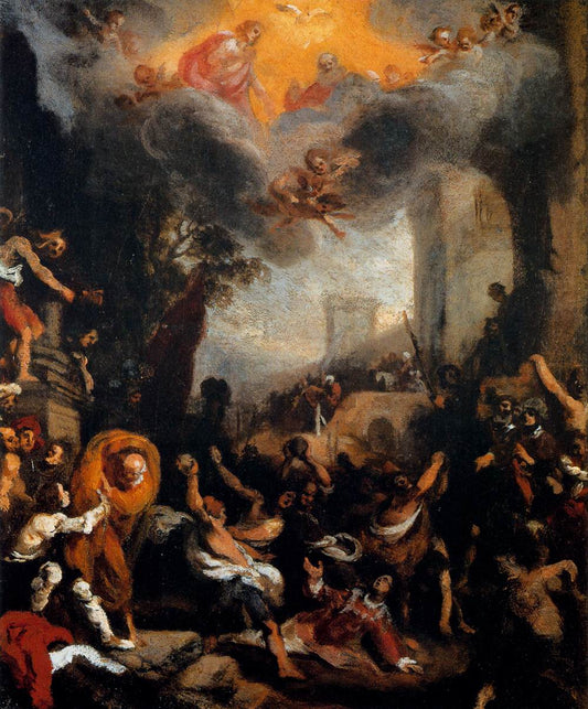 The Stoning of St Stephen, vintage artwork by Lodovico Cardi, A3 (16x12") Poster Print