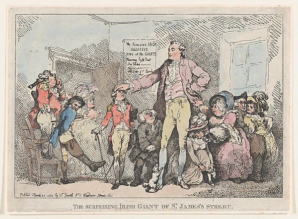 The Surprising Irish Giant of St. James's Street March 27, 178, vintage art, A3 (16x12") Poster Print