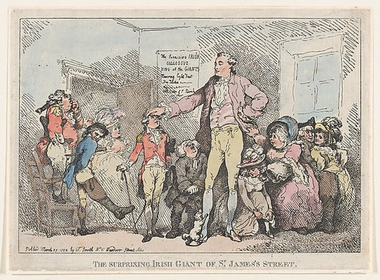 The Surprising Irish Giant of St. James's Street March 27, 178, vintage art, A3 (16x12") Poster Print