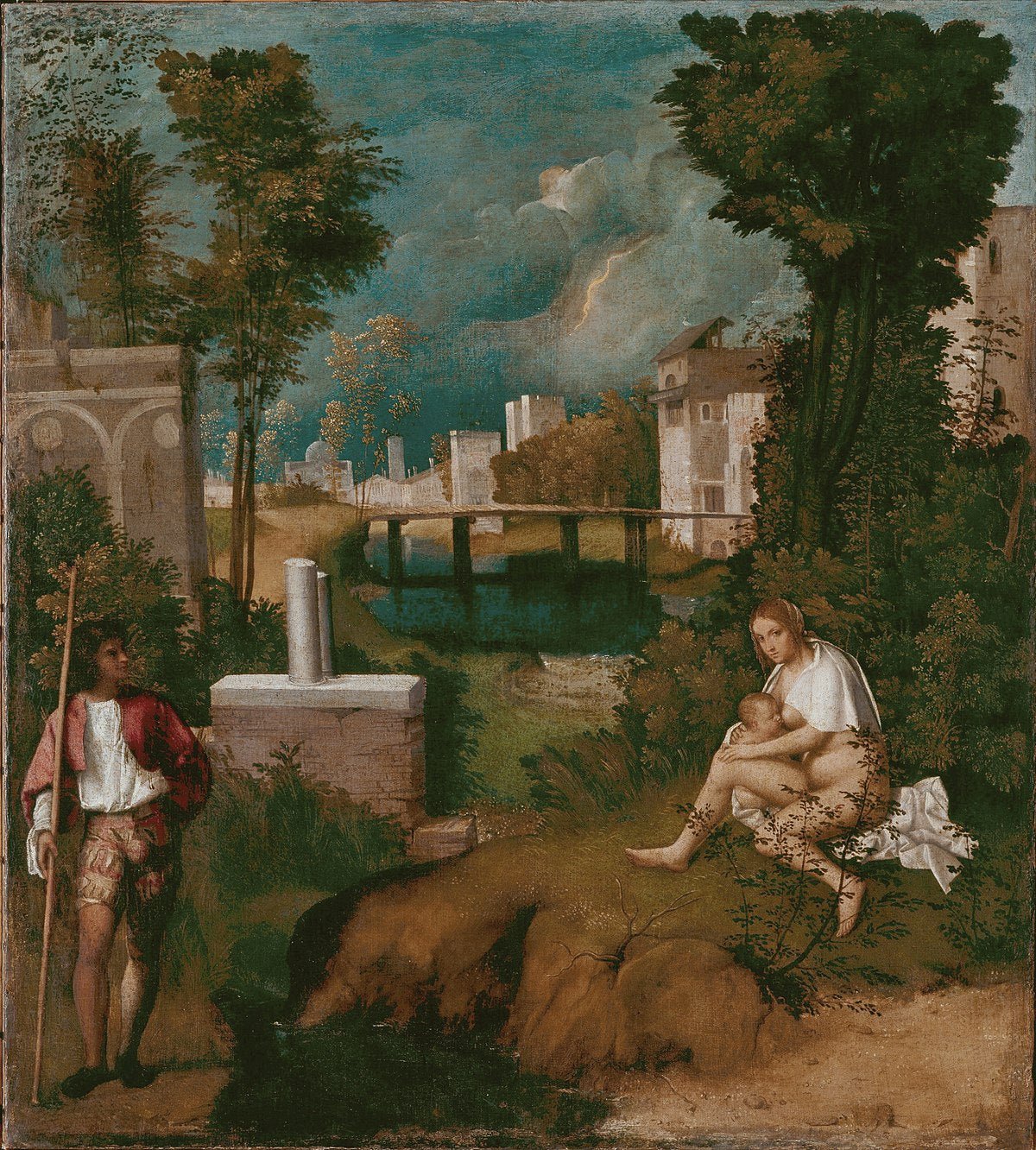 The Tempest by Giorgione, vintage art, modern poster print