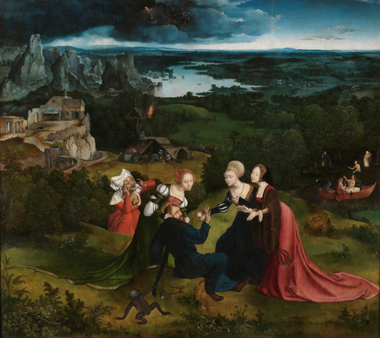 The Temptations of Saint Anthony, vintage artwork by Quentin Massys, A3 (16x12") Poster Print