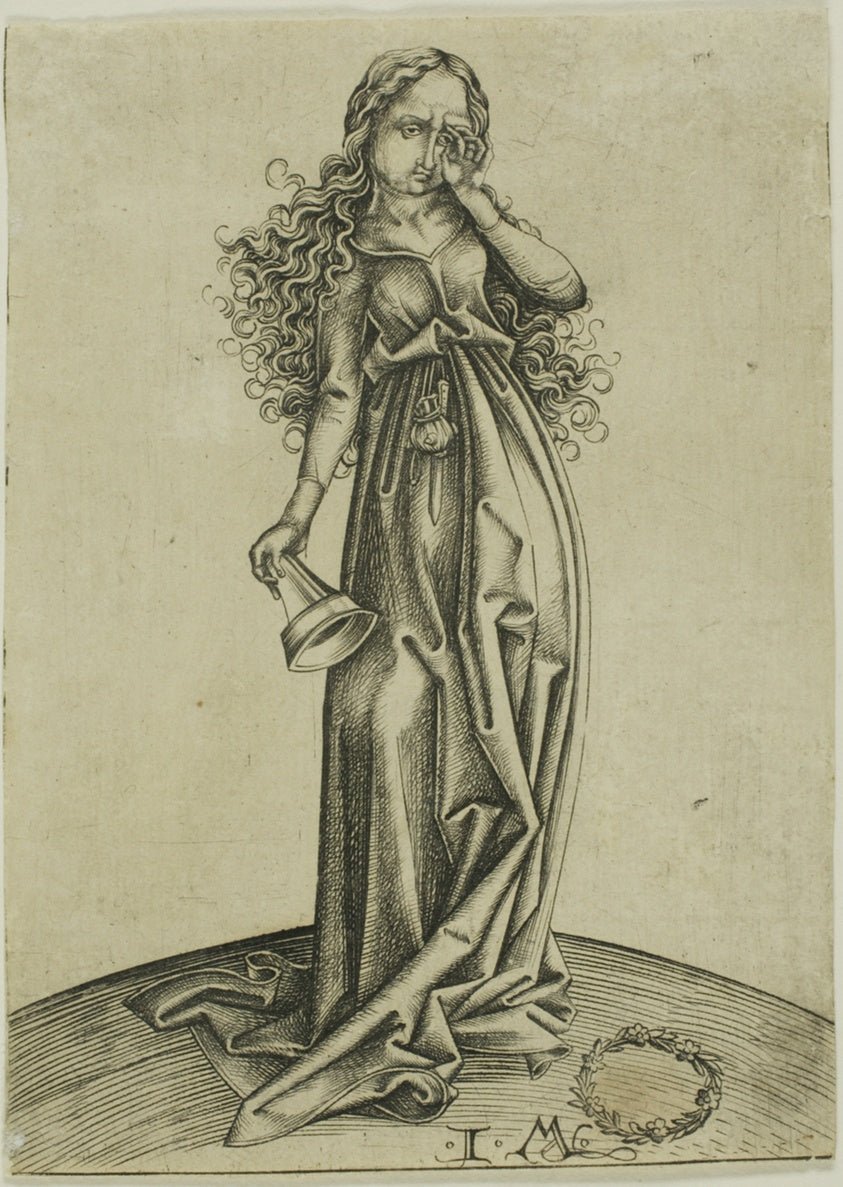The Third Foolish Virgin, from The Five Foolish Virgins by  Israhel van Meckenem (German, c. 1440/45-1503), 23x16"( A2 size) Poster Print