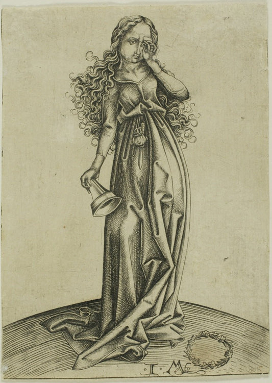 The Third Foolish Virgin, from The Five Foolish Virgins by  Israhel van Meckenem (German, c. 1440/45-1503), 23x16"( A2 size) Poster Print