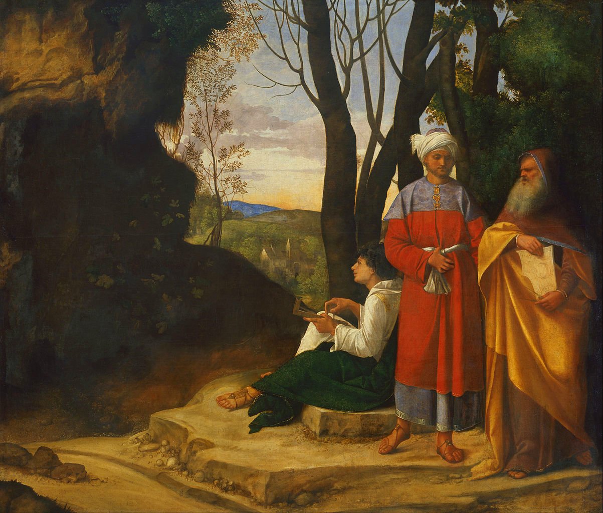 The Three Philosophers, vintage artwork by Giorgione, A3 (16x12") Poster Print