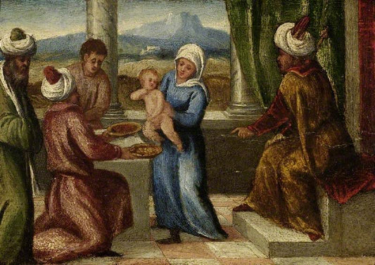 The Trial of Moses, vintage artwork by Bonifazio Veronese, A3 (16x12") Poster Print