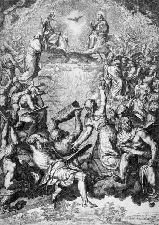 The Trinity in Glory, vintage artwork by Cornelis Cort, A3 (16x12") Poster Print
