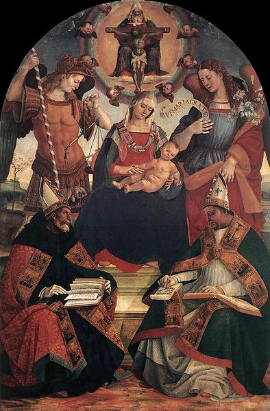 The Trinity, the Virgin and Two Saints, vintage artwork by Luca Signorelli, A3 (16x12") Poster Print