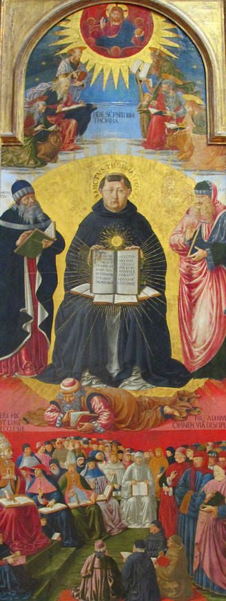 The Triumph of Saint Thomas Aquinas, vintage artwork by Benozzo Gozzoli, A3 (16x12") Poster Print