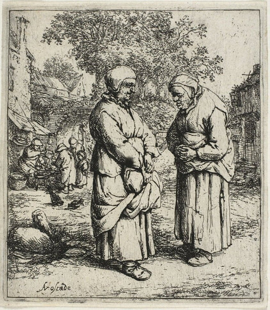 The Two Gossips by  Adriaen van Ostade, 23x16"( A2 size ) Poster Print