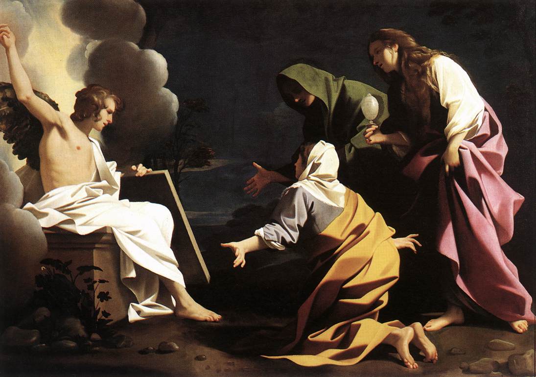 The Two Marys at the Tomb, vintage artwork by Bartolomeo Schedoni, 12x8" (A4) Poster