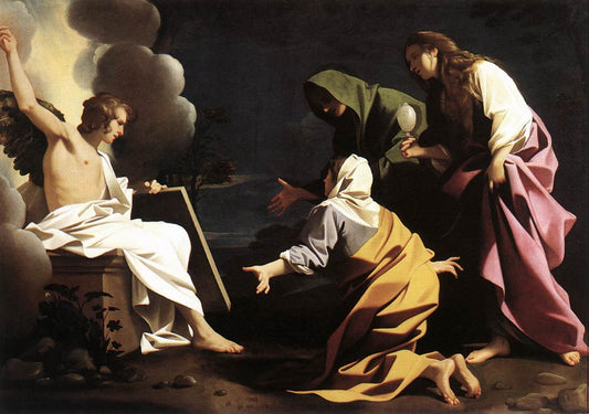 The Two Marys at the Tomb, vintage artwork by Bartolomeo Schedoni, 12x8" (A4) Poster