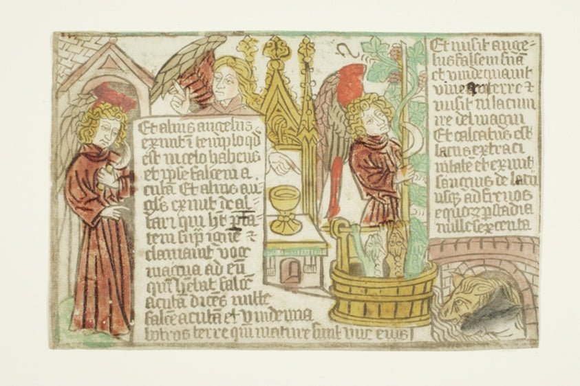 The Vintage of the Grapes of the Vine, from the Blockbook Apocalypse by  Unknown Artist, 23x16"( A2 size) Poster Print