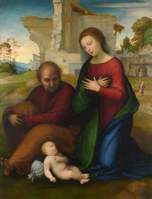 The Virgin Adoring the Child with Saint Joseph, vintage artwork by Fra Bartolomeo, A3 (16x12") Poster Print
