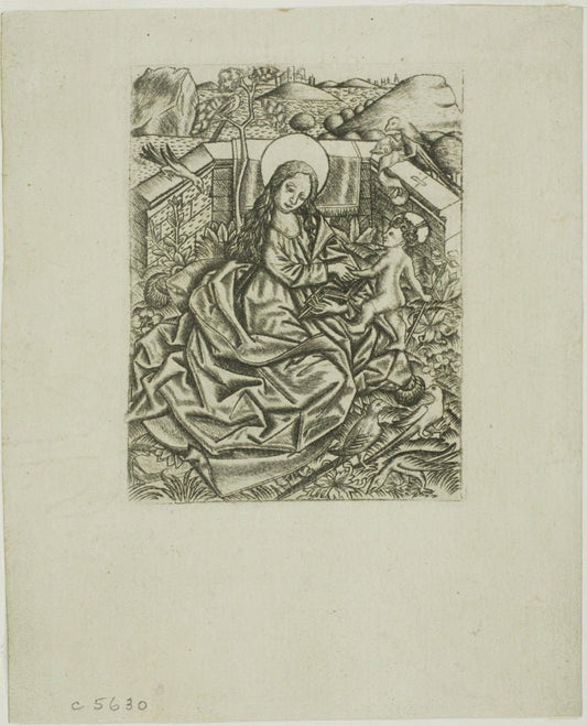 The Virgin and Child in the Garden by  Israhel van Meckenem (German, c. 1440/45-1503), 23x16"( A2 size) Poster Print