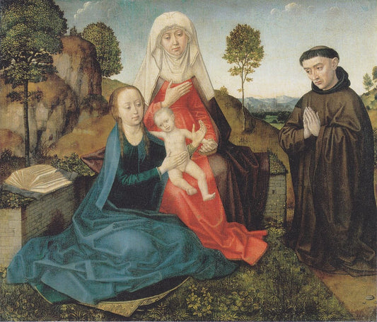The Virgin and Child with a Franciscan Founder, vintage artwork by Hugo van der Goes, A3 (16x12") Poster Print