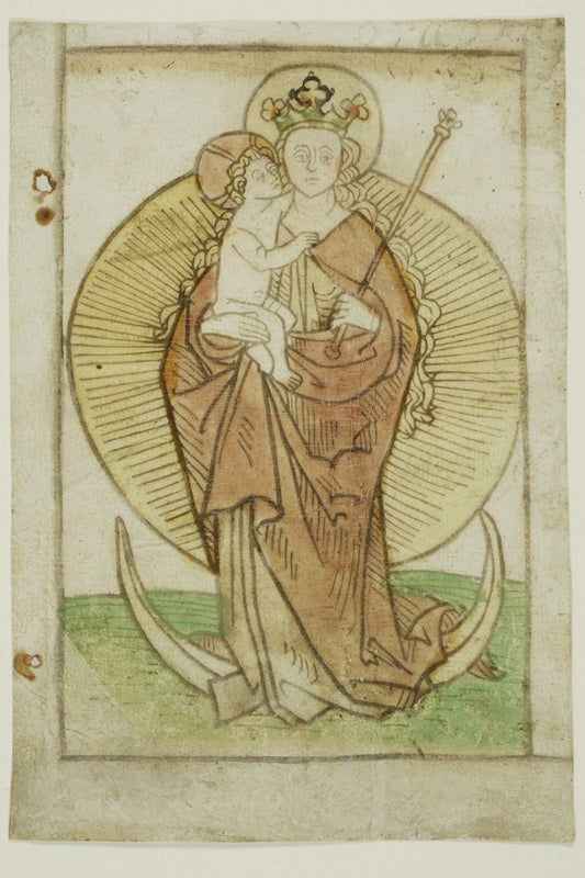 The Virgin and Child with Crown and Sceptre on a Crescent by  Unknown Artist, 23x16"( A2 size ) Poster Print