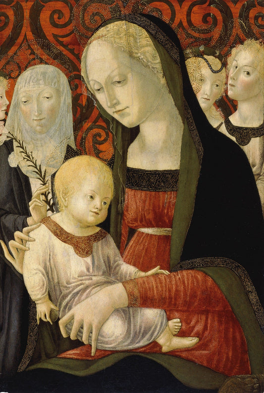 The Virgin and Child with Saint Catherine of Siena and Angels, vintage artwork by Francesco di Giorgio Martini, A3 (16x12") Poster Print