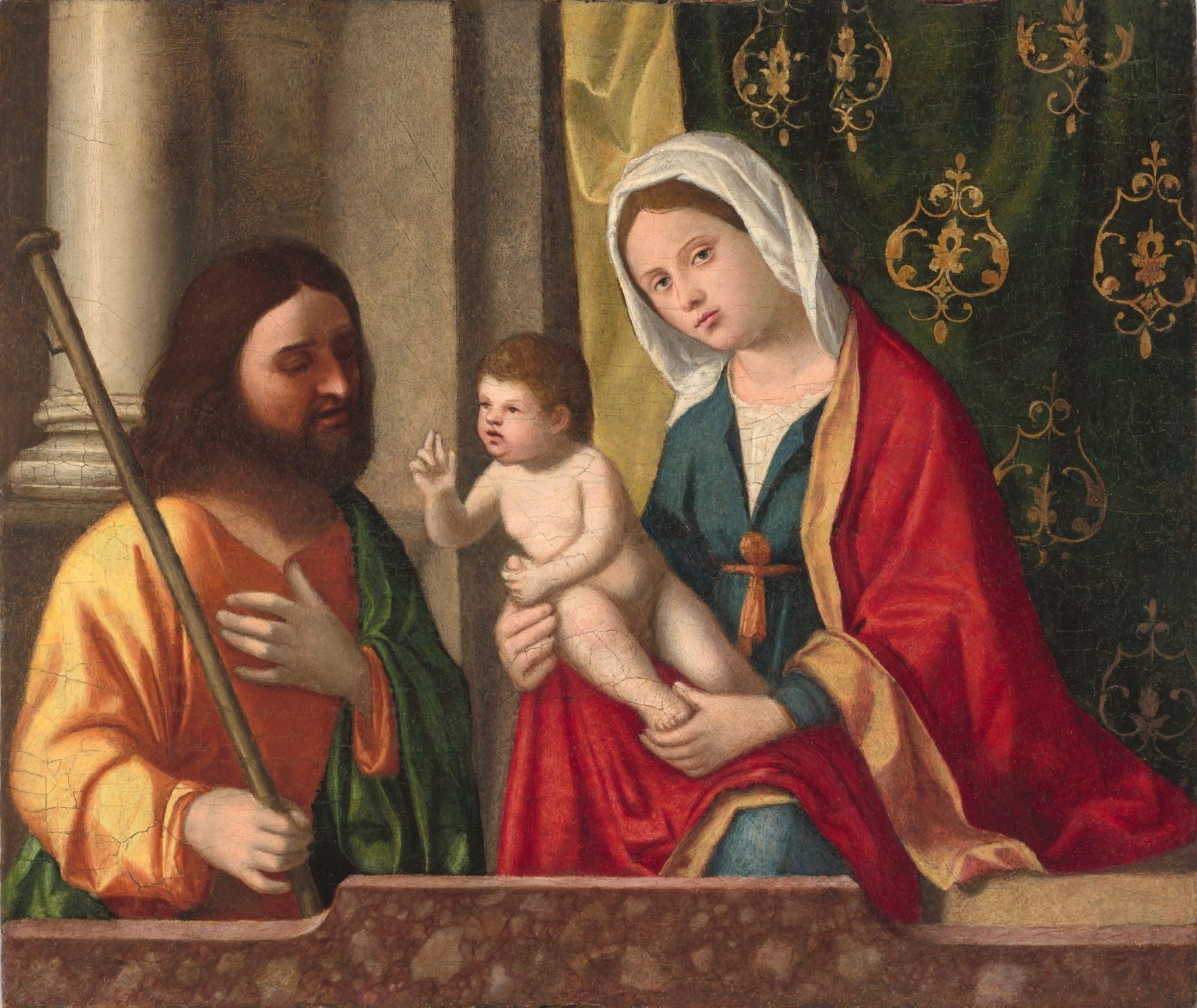 The Virgin and Child with Saint James Major, vintage artwork by Andrea Previtali, A3 (16x12") Poster Print