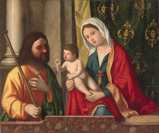 The Virgin and Child with Saint James Major, vintage artwork by Andrea Previtali, A3 (16x12") Poster Print