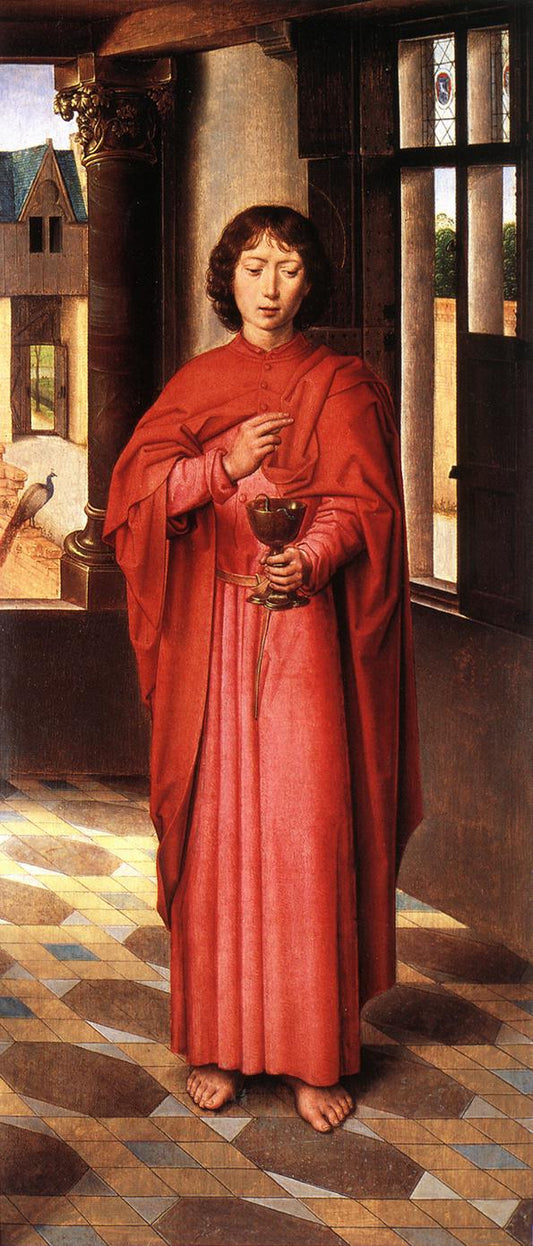 The Virgin and Child with Saints and Donors [right wing], vintage artwork by Hans Memling, A3 (16x12") Poster Print