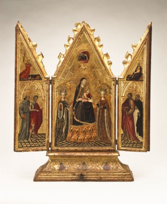 The Virgin and Child with Saints and the Annunciation, vintage artwork by Giovanni di Paolo, A3 (16x12") Poster Print