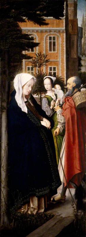 The Virgin and Saint Joseph at Bethlehem (recto), vintage artwork by Jan Provoost, A3 (16x12") Poster Print