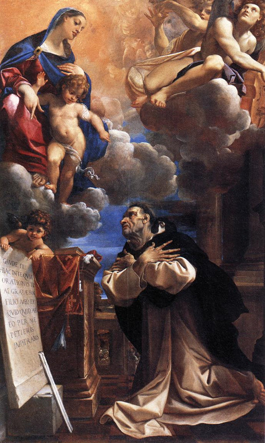 The Virgin Appearing to Saint Hyacinth, vintage artwork by Lodovico Carracci, A3 (16x12") Poster Print