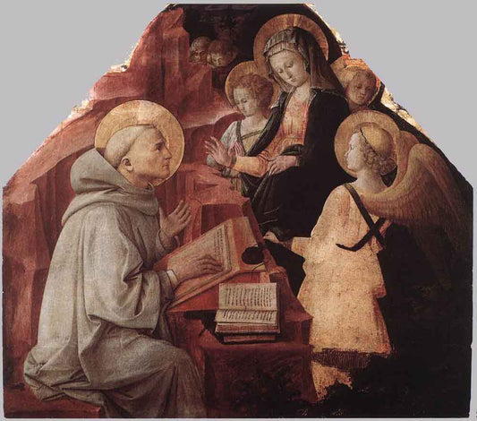 The Virgin Appears to St Bernard, vintage artwork by Fra Filippo Lippi, A3 (16x12") Poster Print