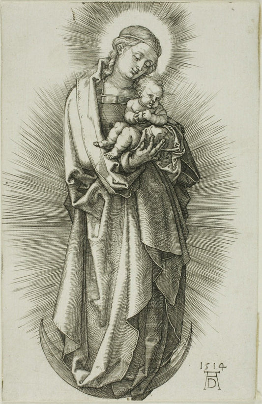 The Virgin on the Crescent with a Diadem by  Albrecht Dürer, 23x16"( A2 size) Poster Print