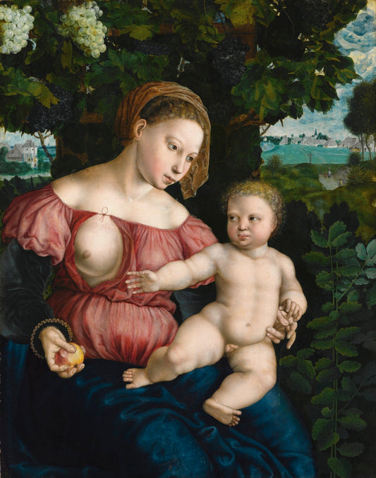 The Virgin with Child, vintage artwork by Jan Sanders van Hemessen, A3 (16x12") Poster Print