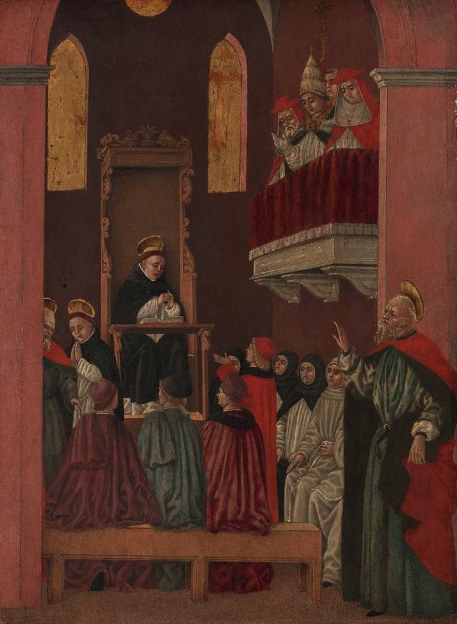 The Vision of Fra Paolino (from Scenes from Saint Thomas Aquinas), vintage artwork by Bartolomeo degli Erri, A3 (16x12") Poster Print